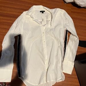 J.Crew Brand New With Tags (BNWT) White button up with sequin sides. Size 10